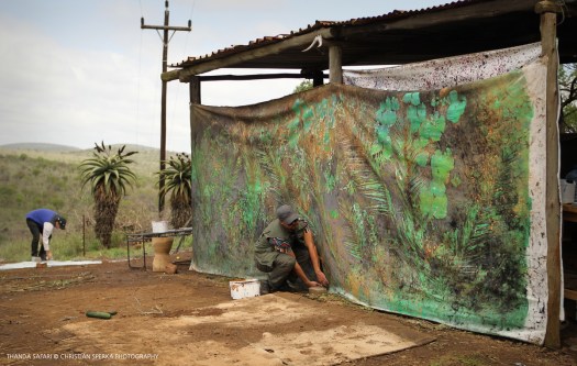 USA and Swedish artists were working together on large pieces of art